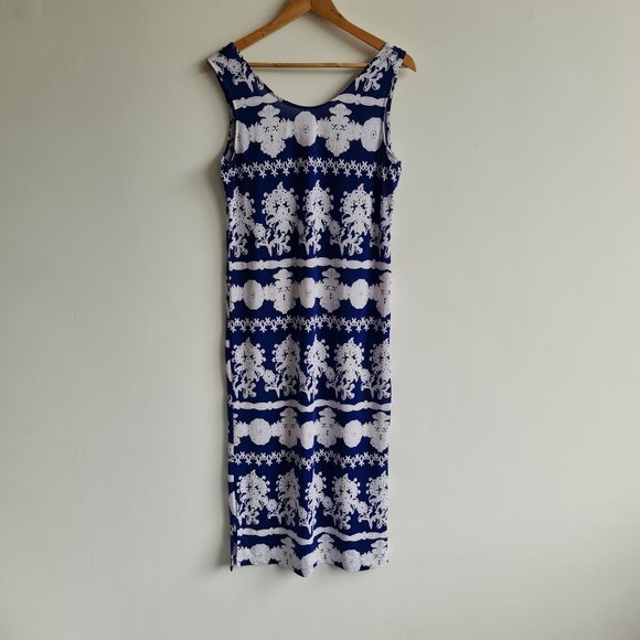 Gerard Dresses & Skirts - Gerard Blue White Pattern Sleeveless Summer Dress UK 12 Stretch